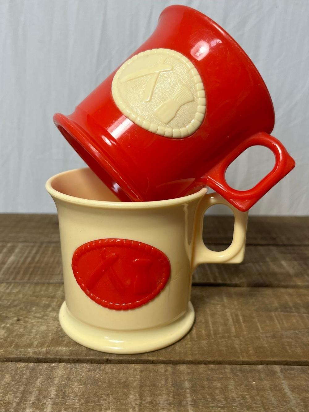 Antique 1950s Ardee Plastic Co. Shaving Mug Made In U.S.A. Lot of 2 VTG decor